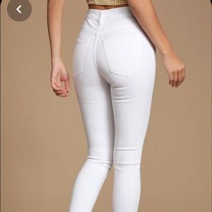 White high rise skinny jeans